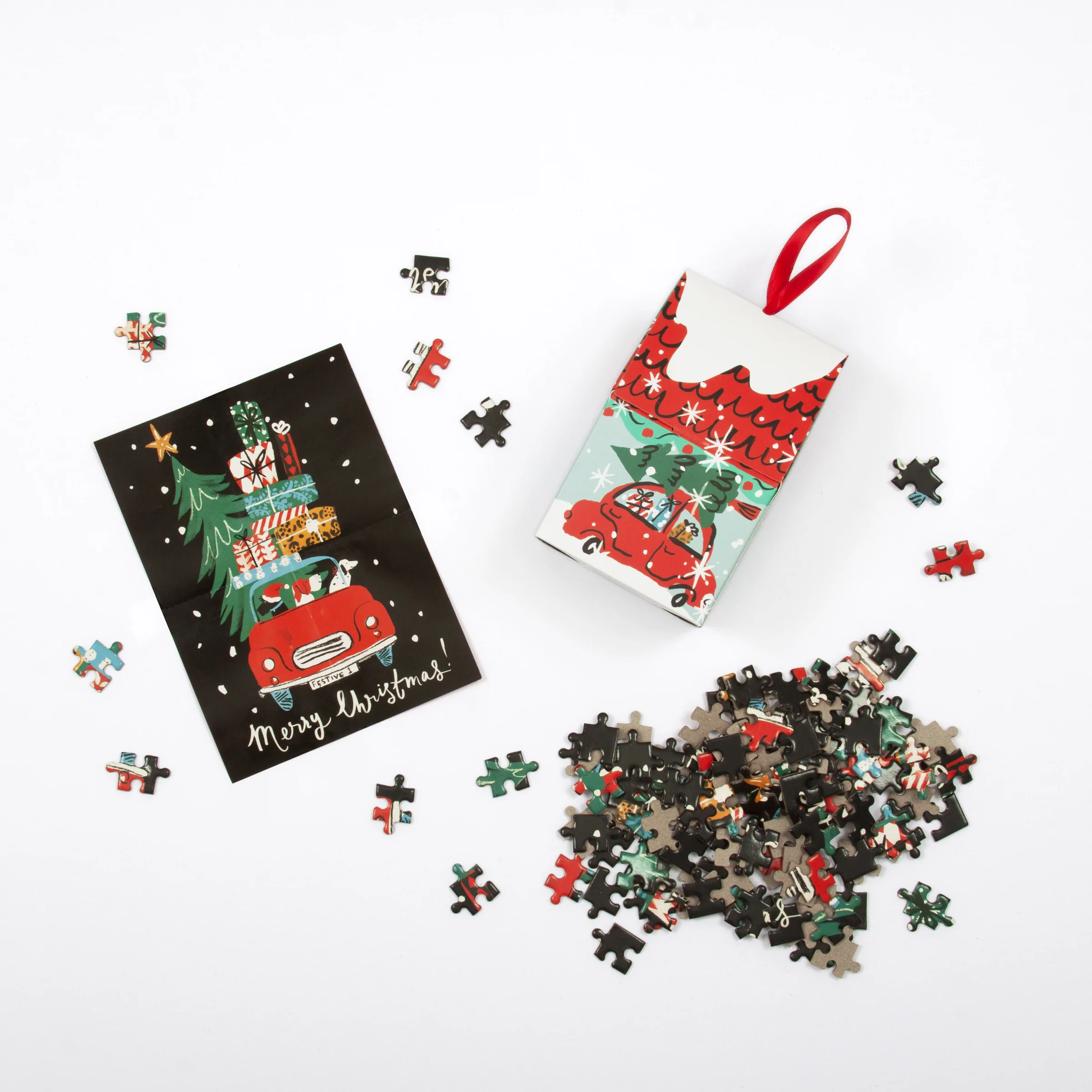 Christmas Car 130 Piece Jigsaw Puzzle Ornament - 4
