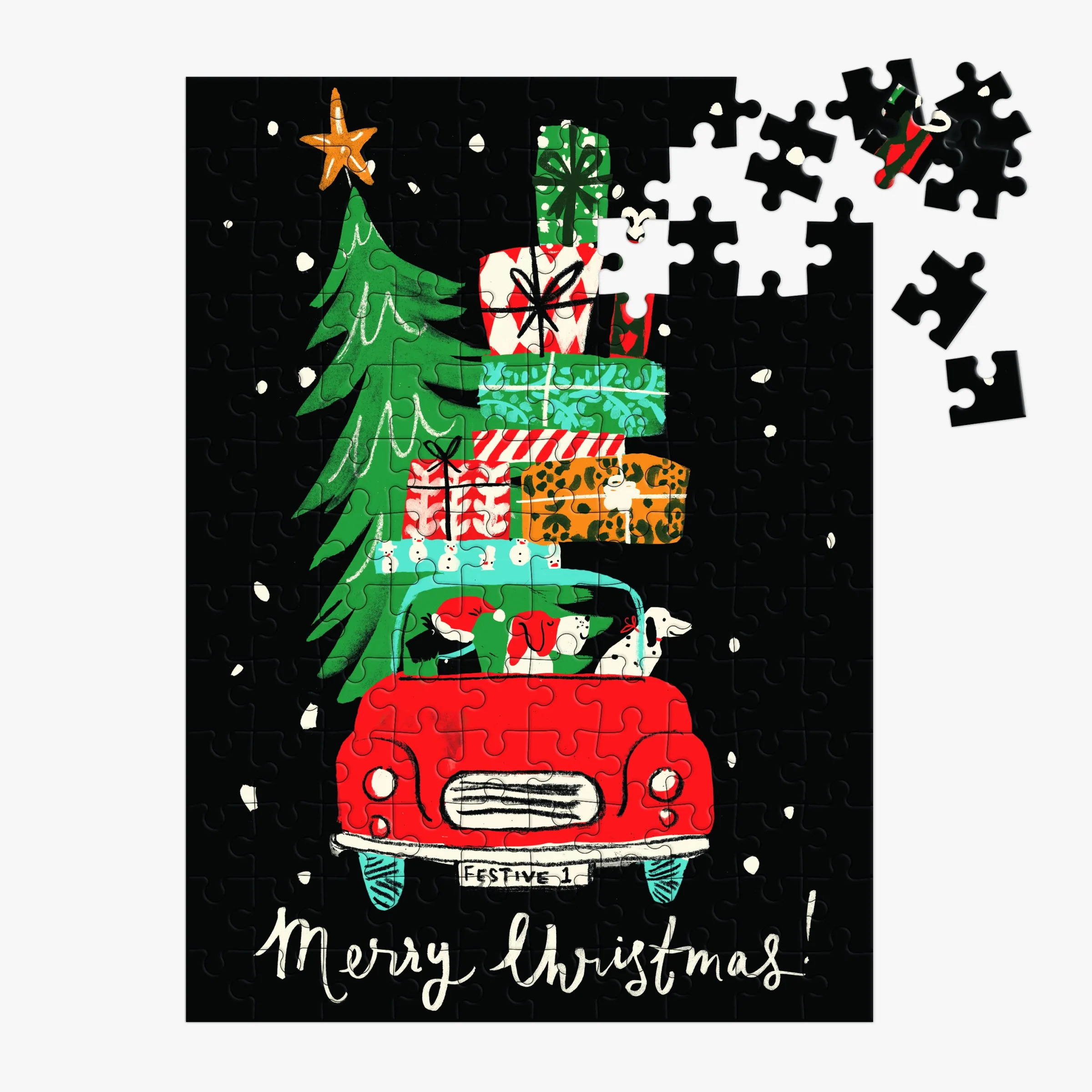 Christmas Car 130 Piece Jigsaw Puzzle Ornament - 3