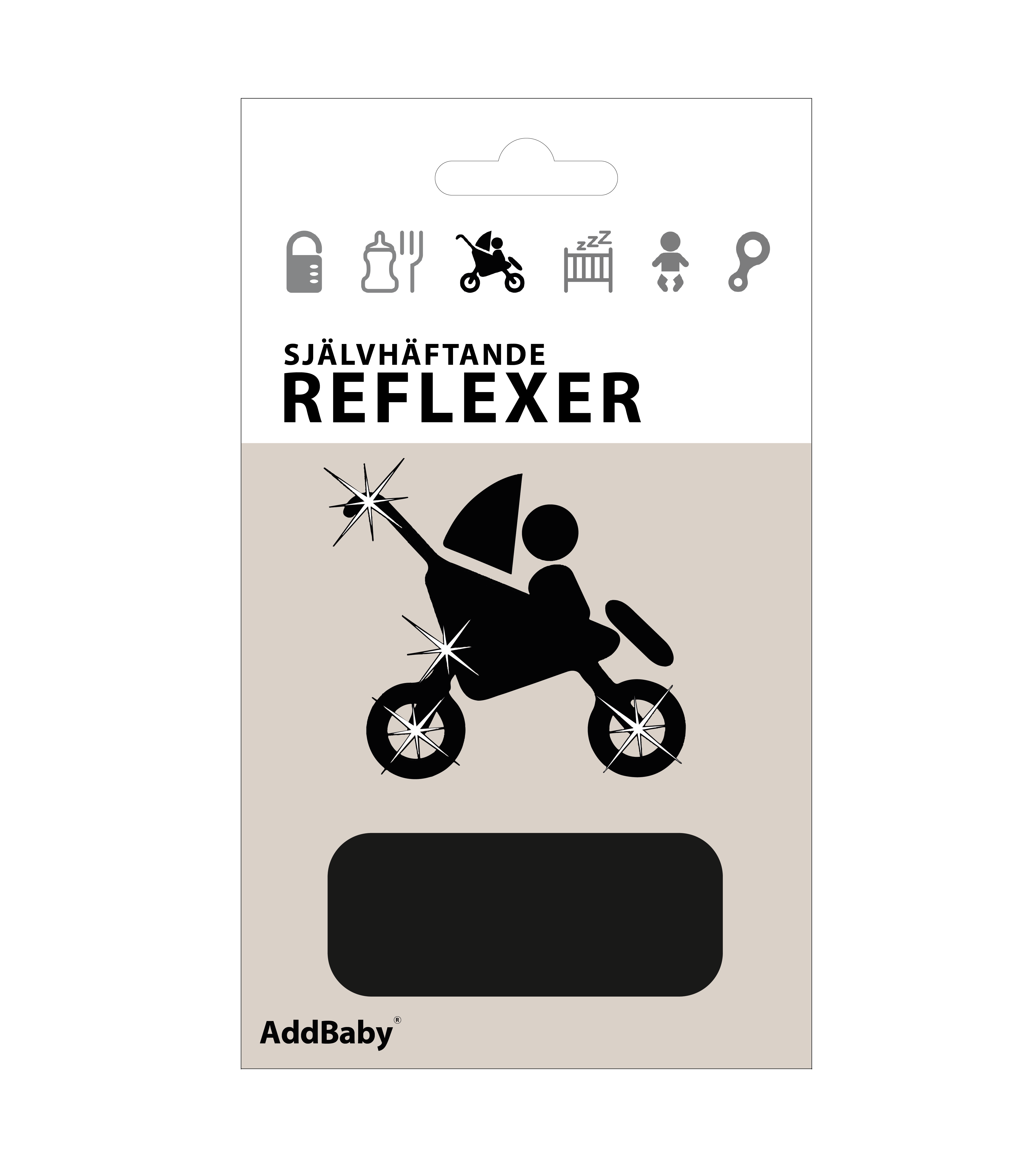 Reflexklistermärken Svart