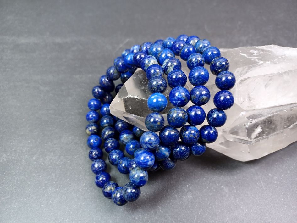 Rund Pärla Armband i Lapis Lazuli - 8mm 