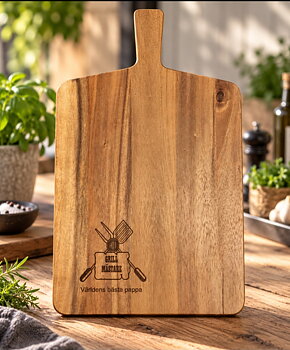  Skärbräda  Grillmästare - världens bästa pappa 43x19cm