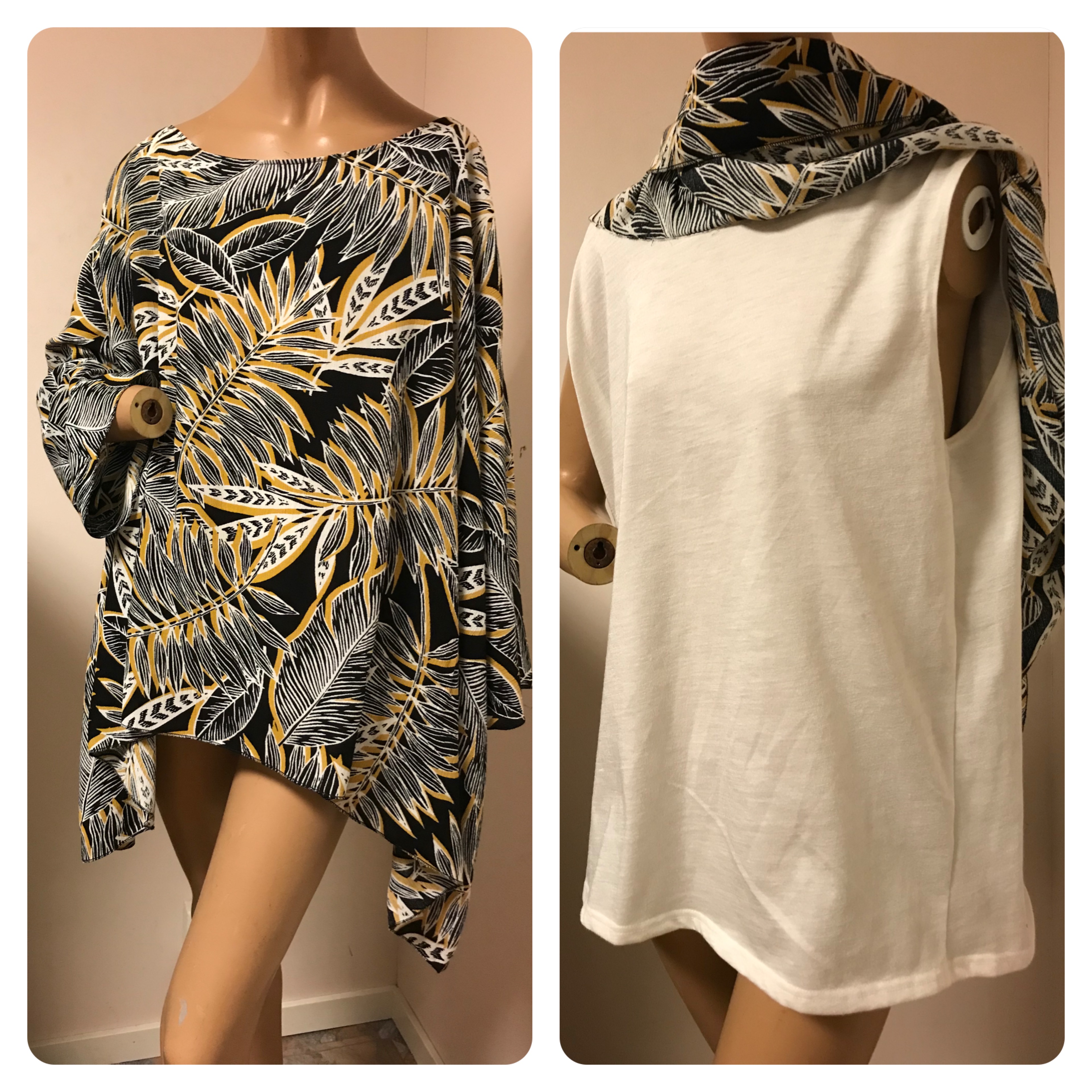 Blus med inbyggt linne