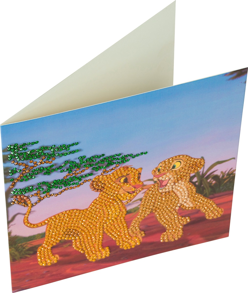Kort Diamantmålning 18x18 cm Simba and Nala