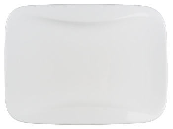 Rectangular Porcelain Plate - Rounded Edge - 8 pack