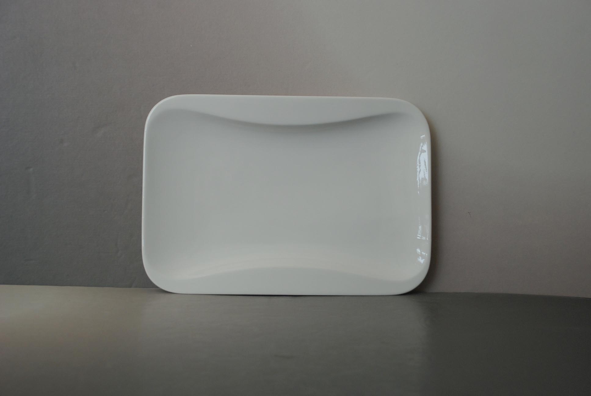 Rectangular Porcelain Plate - Rounded Edge - 8 pack - 3