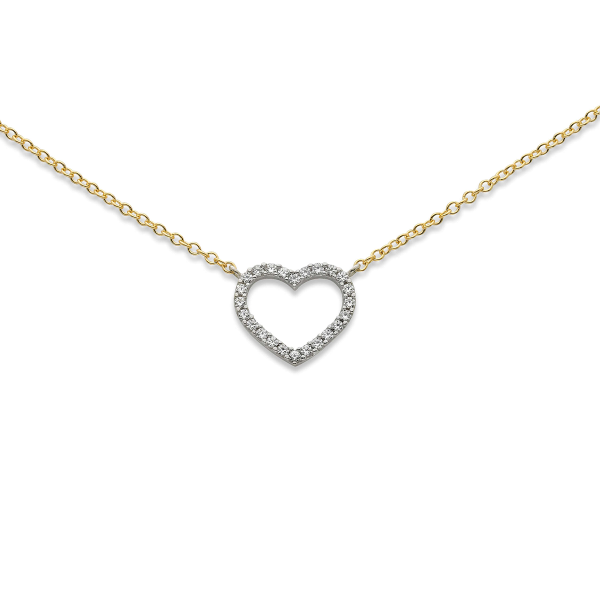 Kultainen kaulakoru Heart CZ:llä