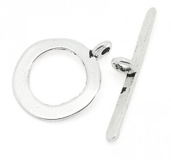 Toggellås, Platt Ring, Antiksilver