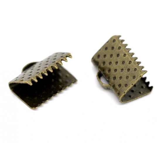 Fäste för band , Brons  8x10mm, 10 st - 2