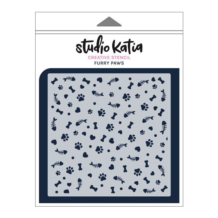 STUDIO KATIA-FURRY PAWS STENCIL