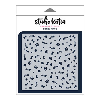 STUDIO KATIA-FURRY PAWS STENCIL