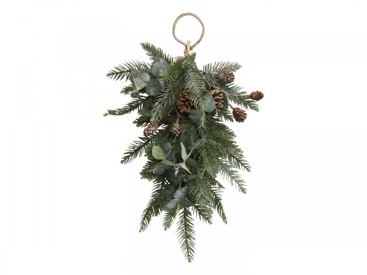 Fir branch with decoration - Green/brown 50 cm - 4