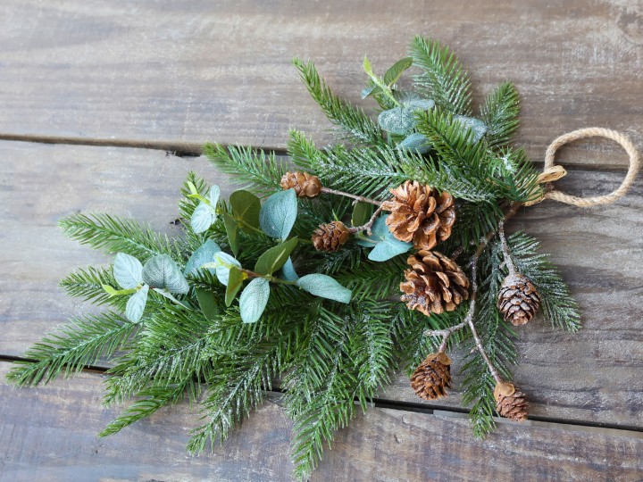 Fir branch with decoration - Green/brown 50 cm - 3