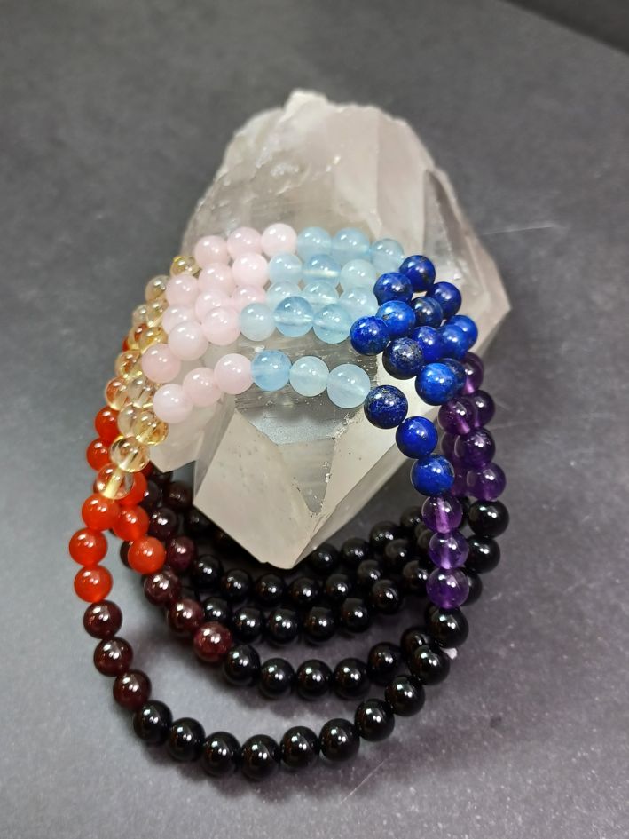 Chakra Armband med Onyx - 7mm pärlor