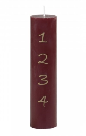 Sifferljus - Adventsljus - Antique Cherry - 20x5 cm - 2