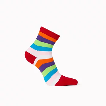 Tåstrumpor i bomull – färgglad randig