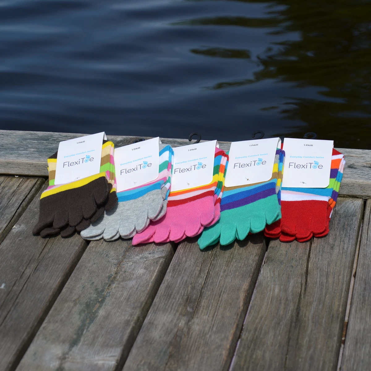 Varvassukat puuvillasta – värikkäät raidalliset - 7