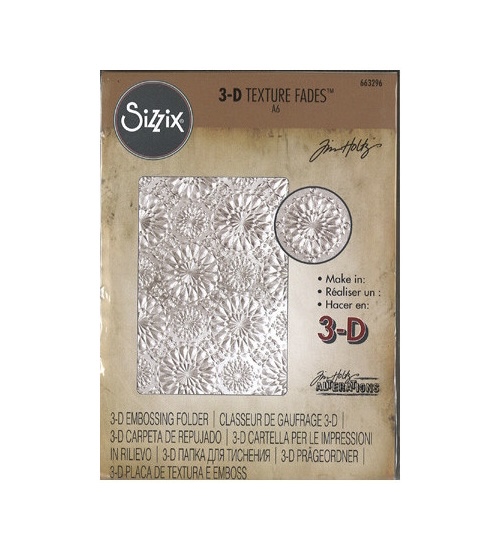  Sizzix 3-D Tim Holtz Textured Impressions Embossing Folder - kaleidoscope 