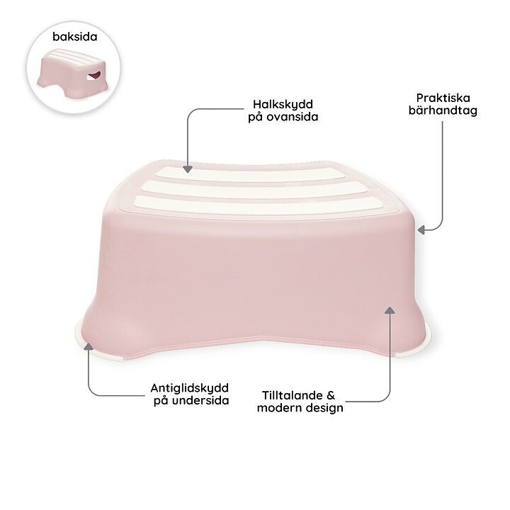 Toalettsits & Badrumspall Pastellrosa 3-pack