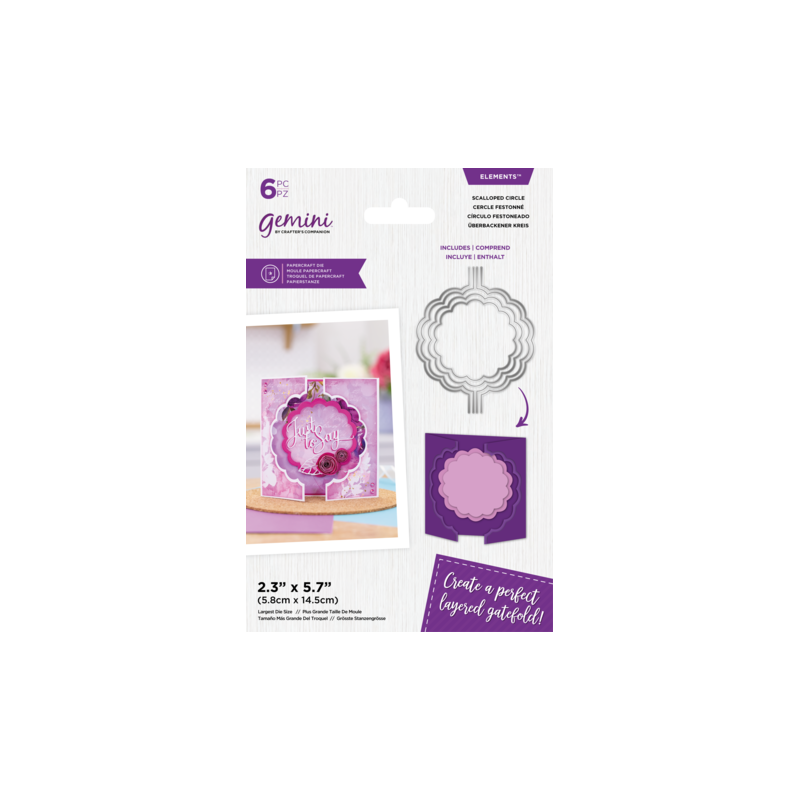 Gemini Layered Edge Gatefold Scalloped circle Elements Dies Scrapkammaren