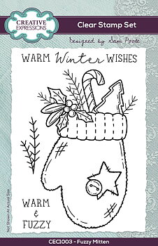 Creative Expressions Sam Poole Clear Stamp A6 Fuzzy Mittens
