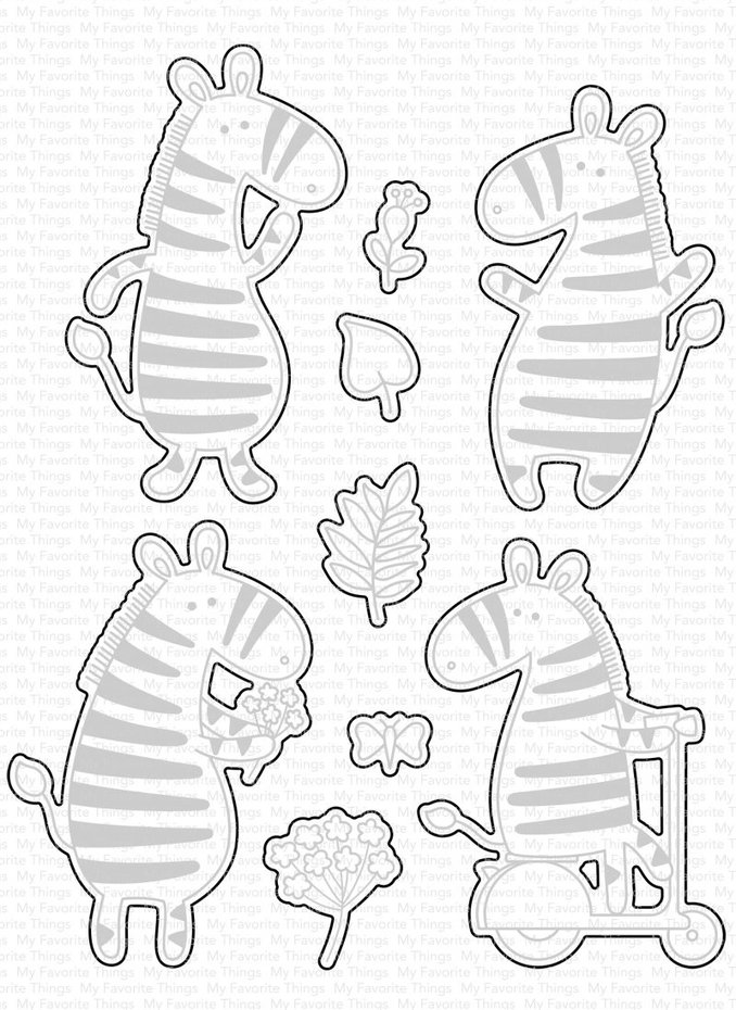 MY FAVORITE THINGS -Zippy Zebras  STAMP & DIE SET - 2
