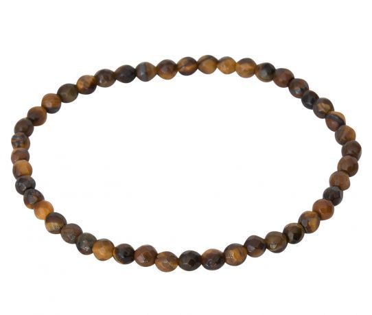 Fasett Slipad Tigeröga Armband - 4mm Pärlor - 2