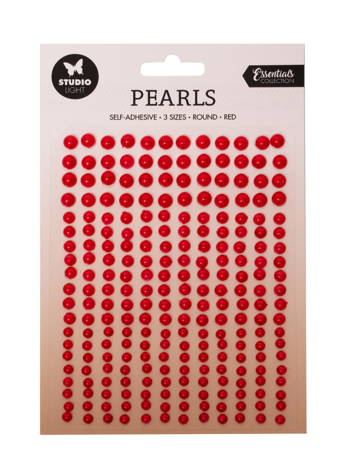  STUDIO LIGHT -Self-adhesive Pearls Dark Red Essentials 