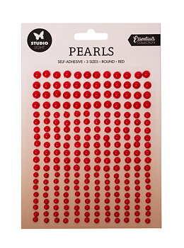  STUDIO LIGHT -Self-adhesive Pearls Dark Red Essentials 