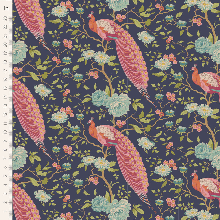 Tilda Chic Escape   Peacock Tree Navy Blue - 2