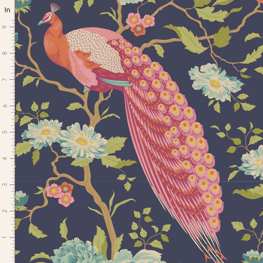 Tilda Chic Escape   Peacock Tree Navy Blue