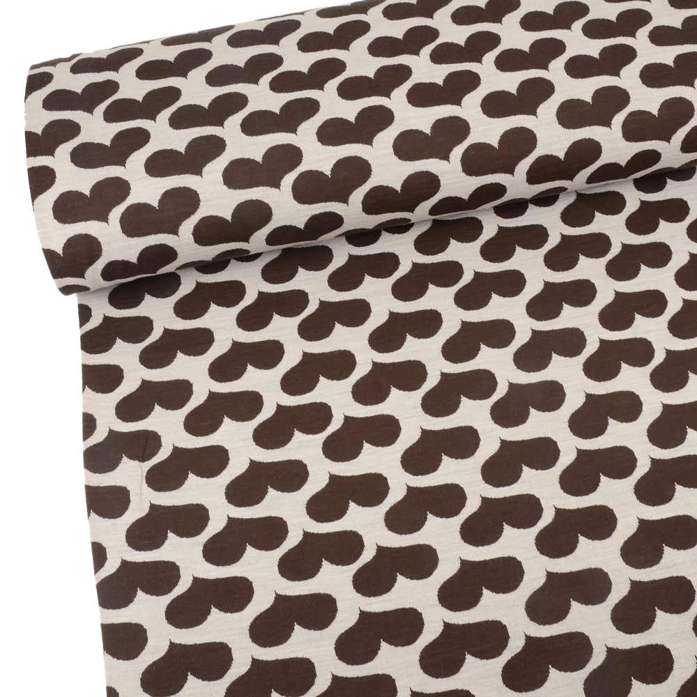 HEART JACQUARD - BEIGE/BROWN