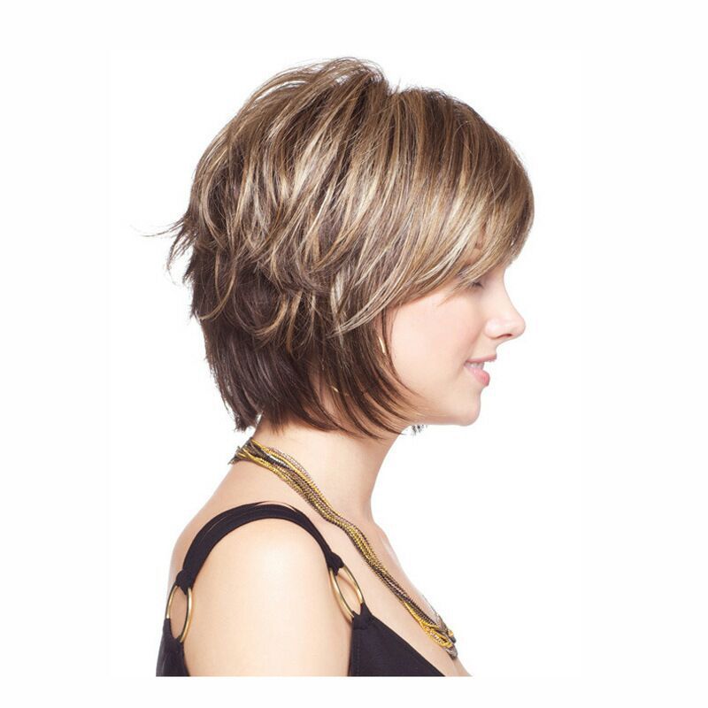 Hair Extensions/Wigs - Short Straight Hair - Light Brown - 2