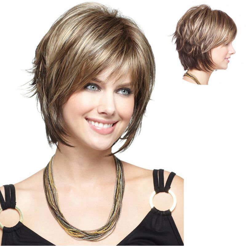 Hair Extensions/Wigs - Short Straight Hair - Light Brown