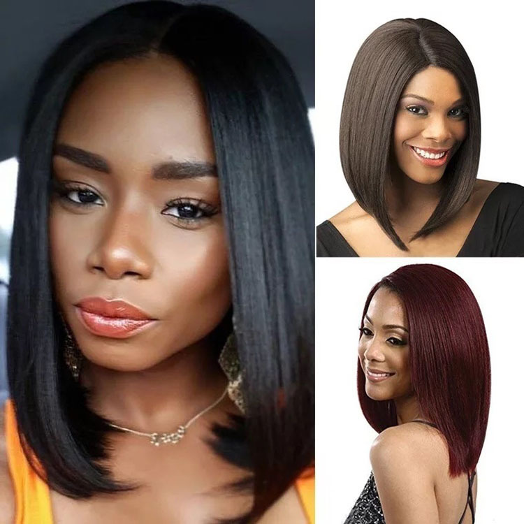 Hair Extensions/Wigs - Neck-length - Light/Dark Brown - 2