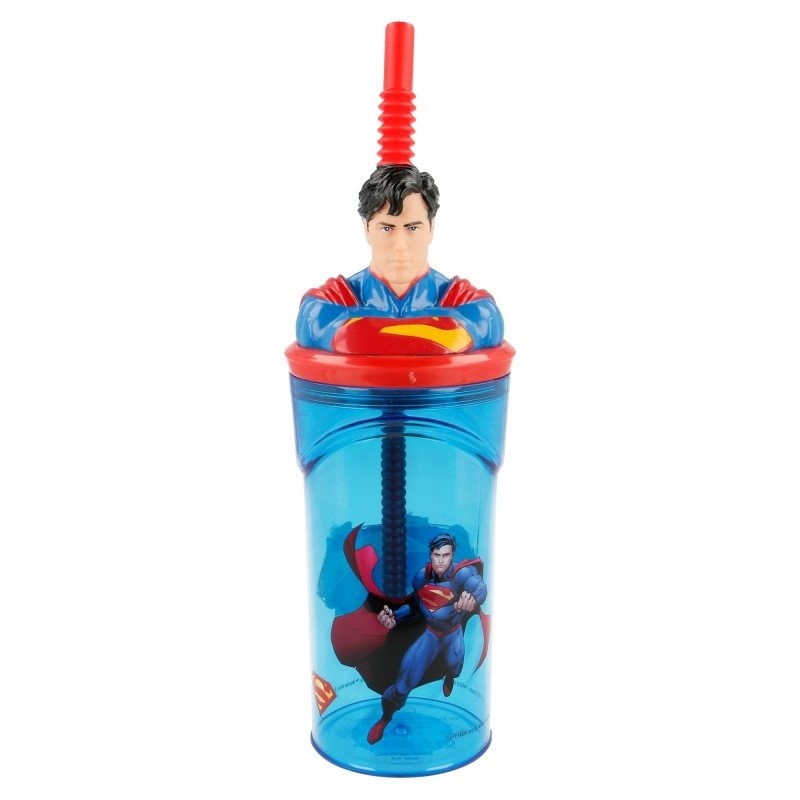 Superman Mugg med Sugrör 3D