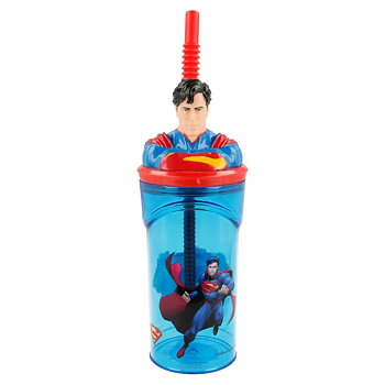 Superman Mugg med Sugrör 3D