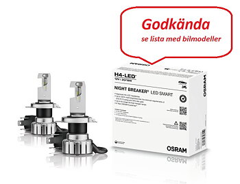 H4 OSRAM LEDriving Night Breaker SMART +330%  GODKÄND konverteringssats *)  27W -23W  /12V
