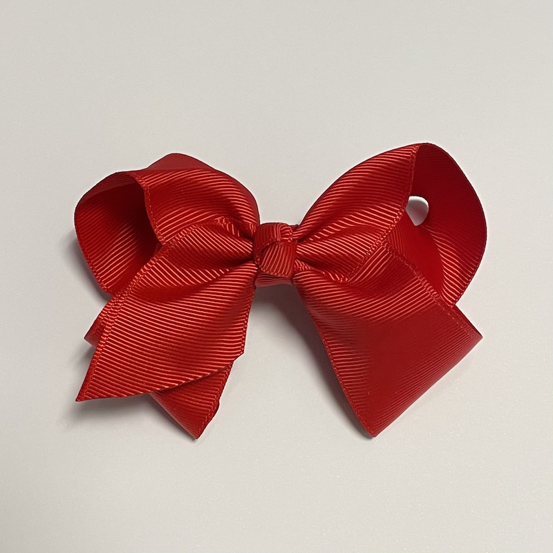 HÅRSPÄNNE ROSETT RÖD - 10 CM  - 3