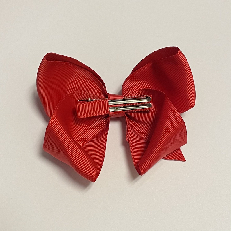 HÅRSPÄNNE ROSETT RÖD - 10 CM  - 2