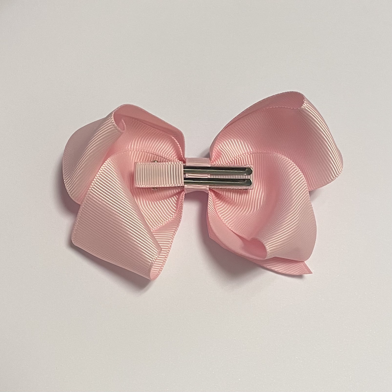HÅRSPÄNNE ROSETT ROSA - 10 CM - 2
