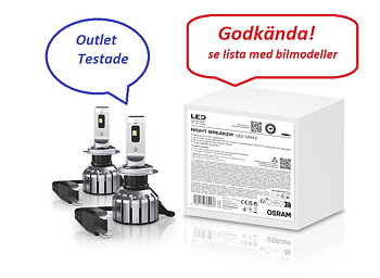 H7 OSRAM LEDdriving Night Breaker +220% -  konverteringssats 19W /12V - GODKÄNDA (Testat ex)