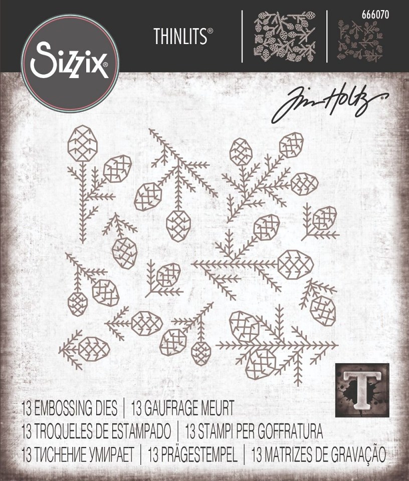 Tim Holtz Sizzix Thinlits Dies - Pine Patterns