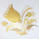 Björn Wiinblad (Romanze 1959) White Vase with Golden Flower Decor 21 cm