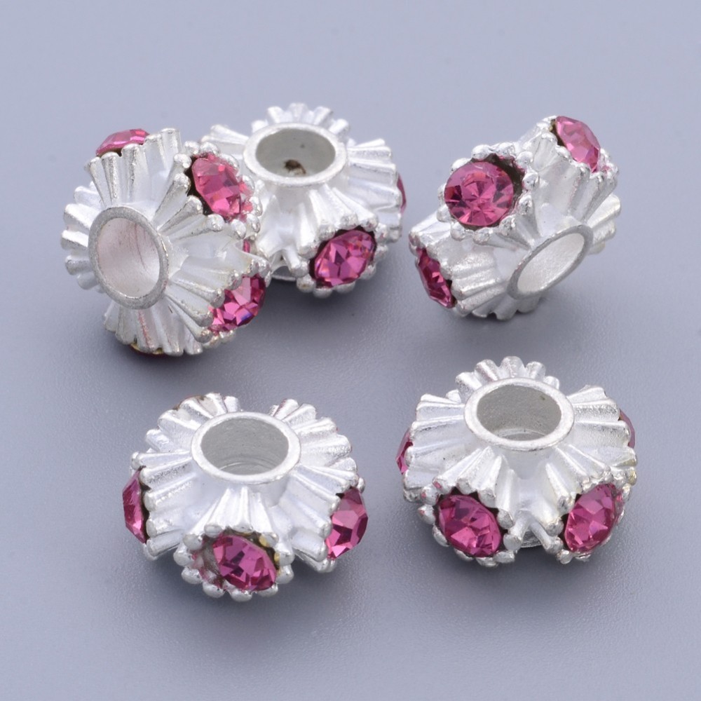 Bead / pendant- Silver, Cerice rhinestone - 2