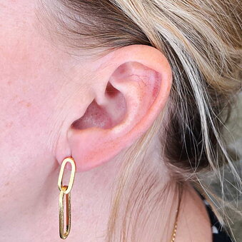 Gold Earring Hanging Paperclip Matt