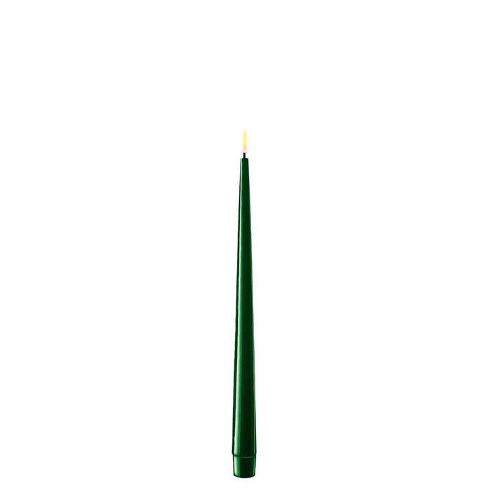 LED-Antikljus Mörkgrön 2-pack 28cm 