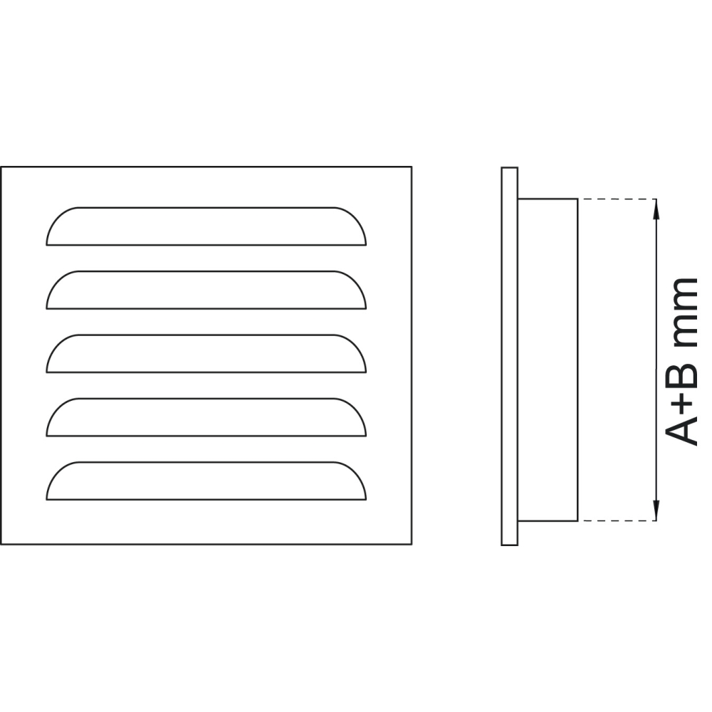 Ventilgaller 100x100mm  33g förz med ram - 2