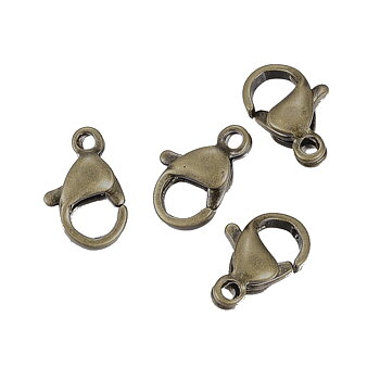 Lobsterlås 12 mm antikbronsfärgat rostfritt stål 5-pack