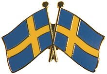  Dubbel Flagg brosch  SVERIGE