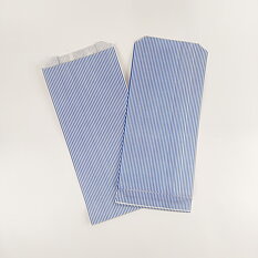 Paper bags blue stripes 10pcs